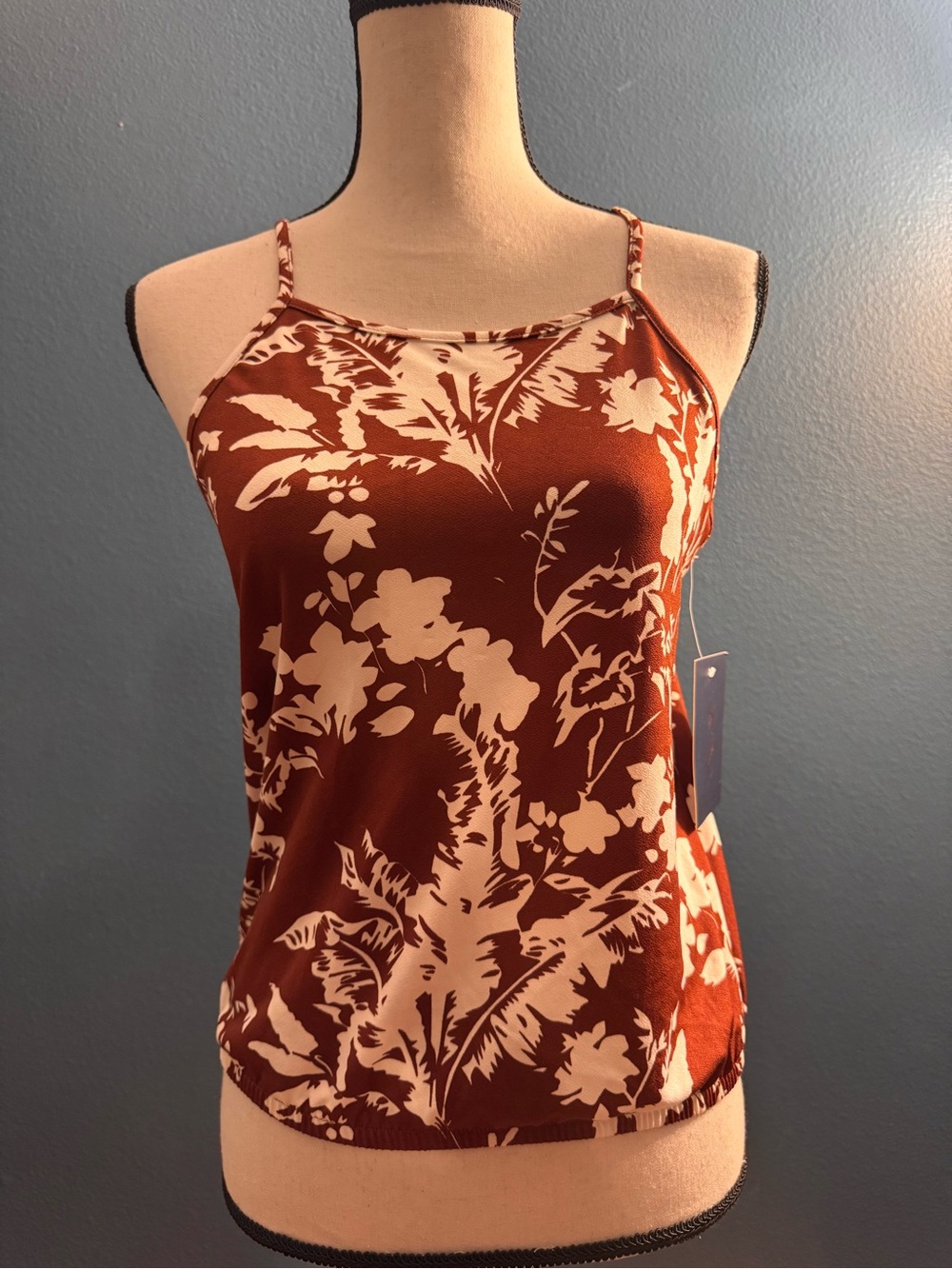 Women’s Rust Floral Spaghetti-Strap Cami